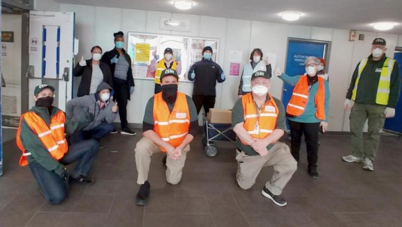 Today, Roosevelt Island CERT Volunteers Deliver Their 10,000 Meal To Neighbors In Need CERTs pose before going out on their mission to help Roosevelt Island neighbors.